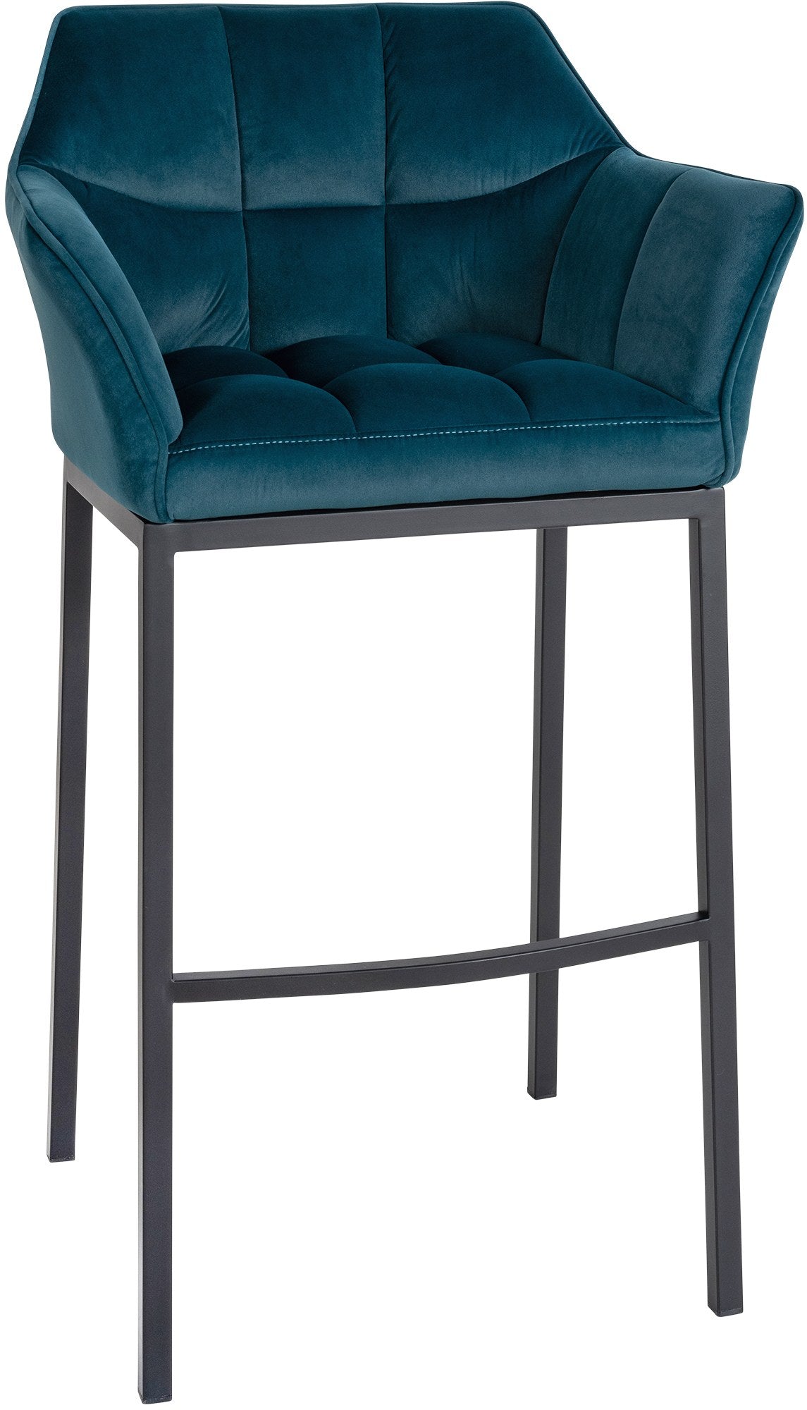 Damaso velvet bar stool with four-legged base