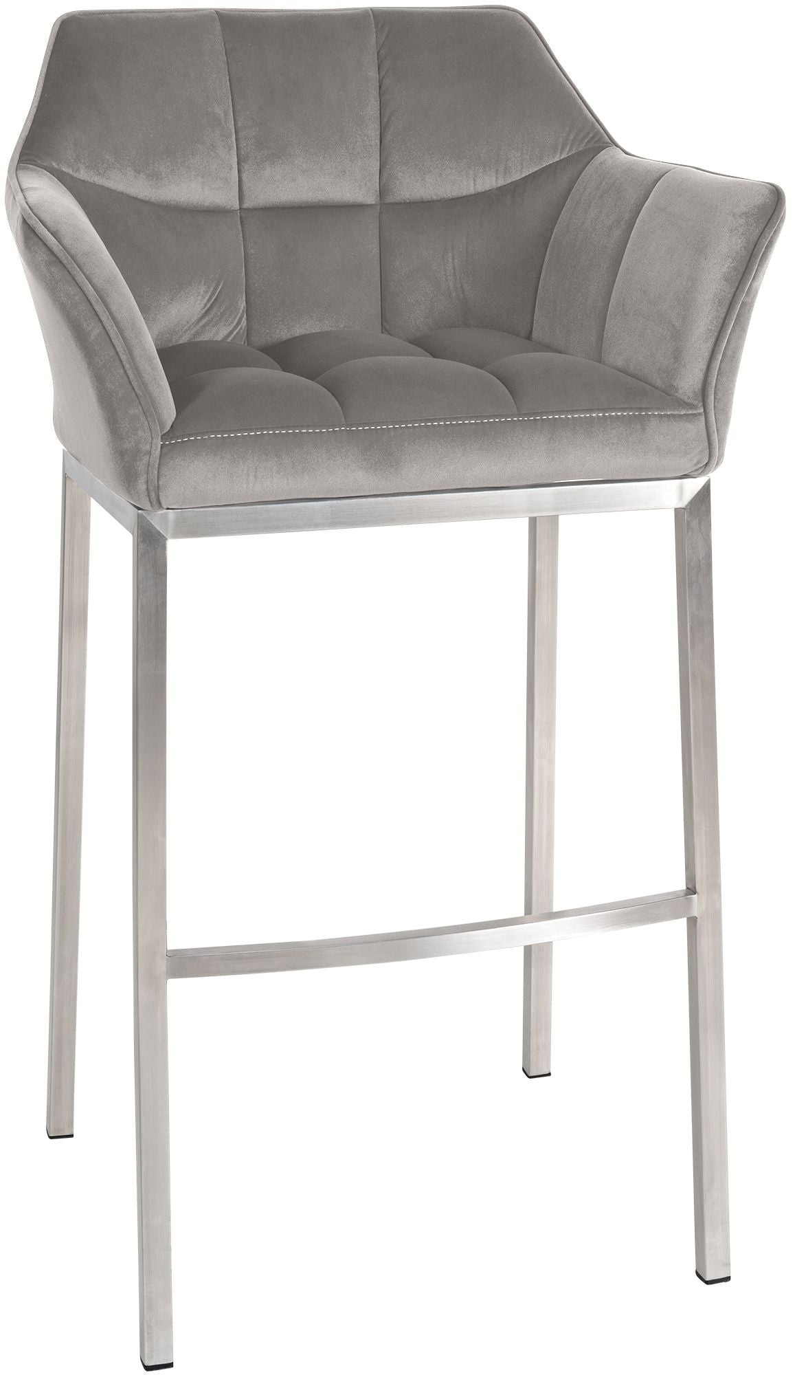 Damaso velvet bar stool with four-legged base