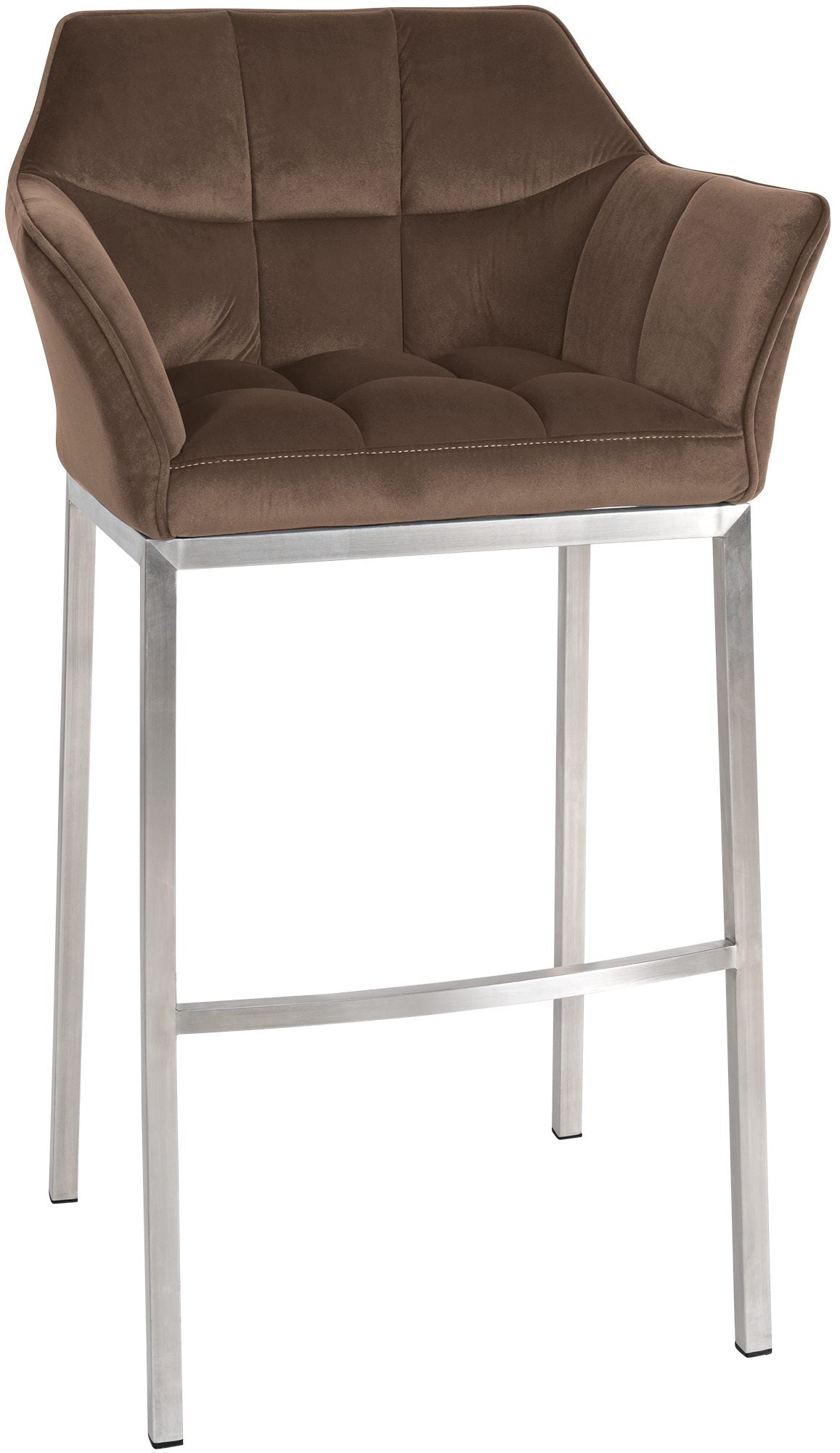 Damaso velvet bar stool with four-legged base