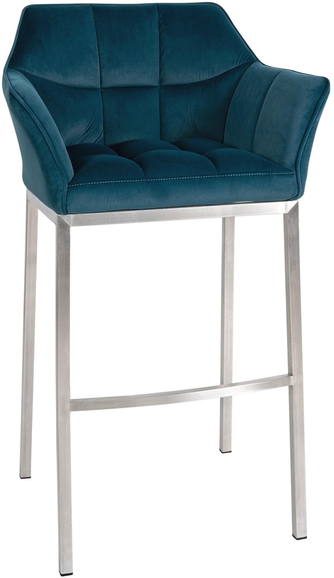 Damaso velvet bar stool with four-legged base