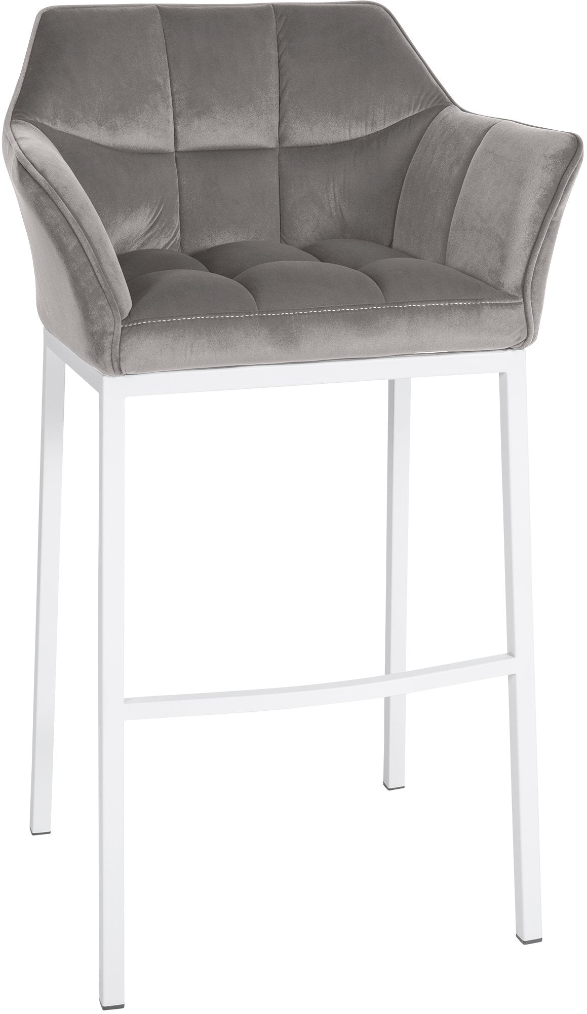 Damaso velvet bar stool with four-legged base