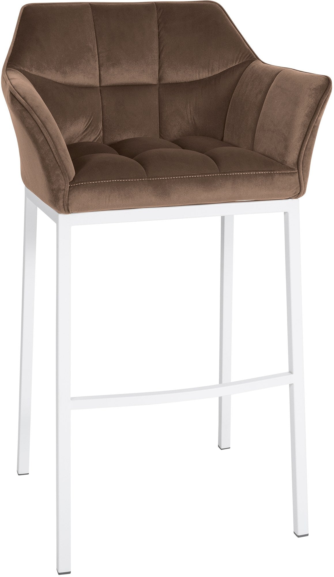 Damaso velvet bar stool with four-legged base