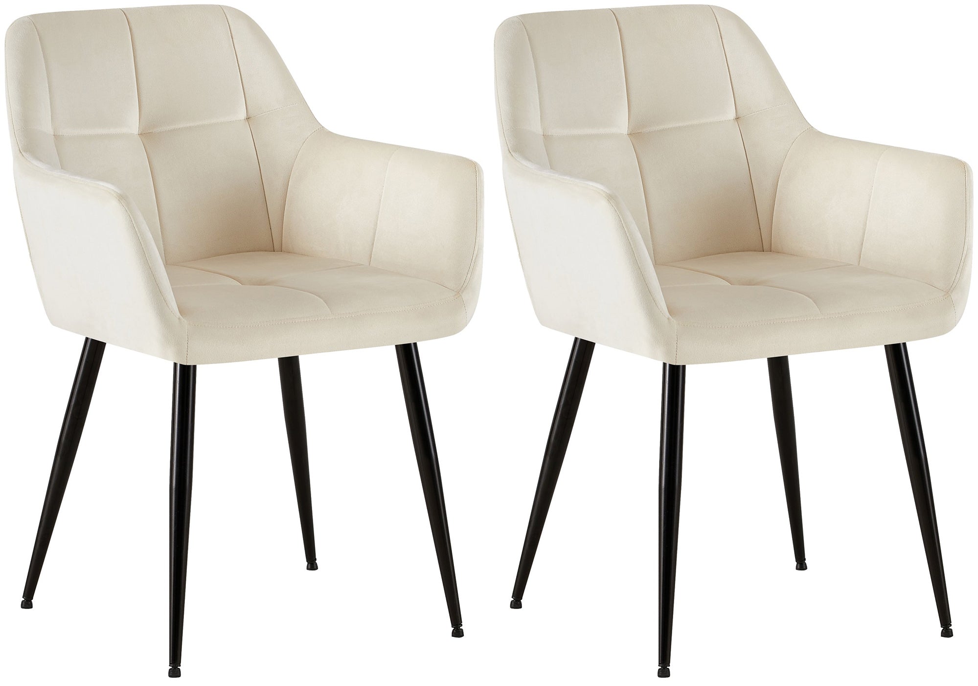 Set van 2 Emia fluwelen eetkamerstoelen