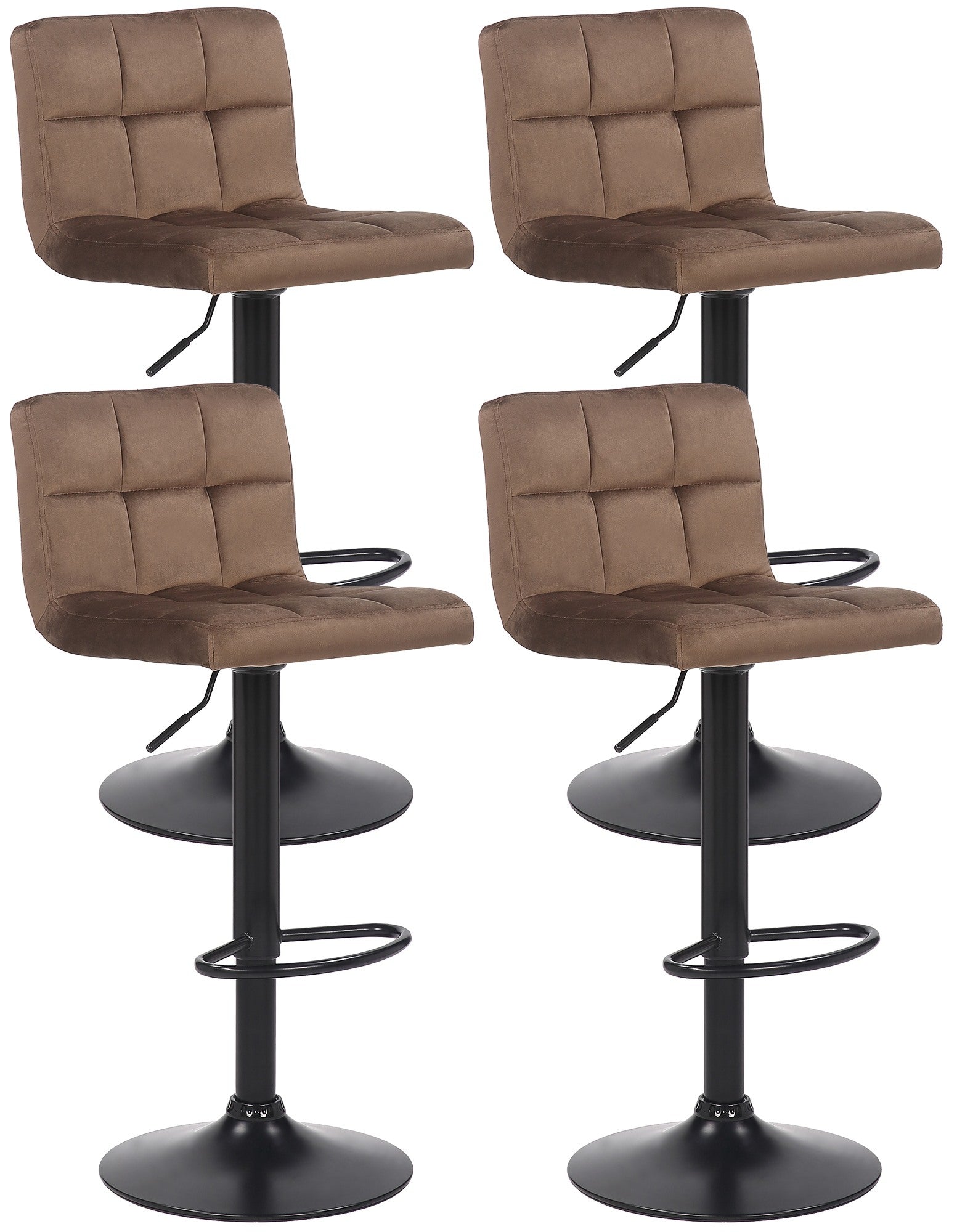 Set van 4 barkrukken Feni fluweel