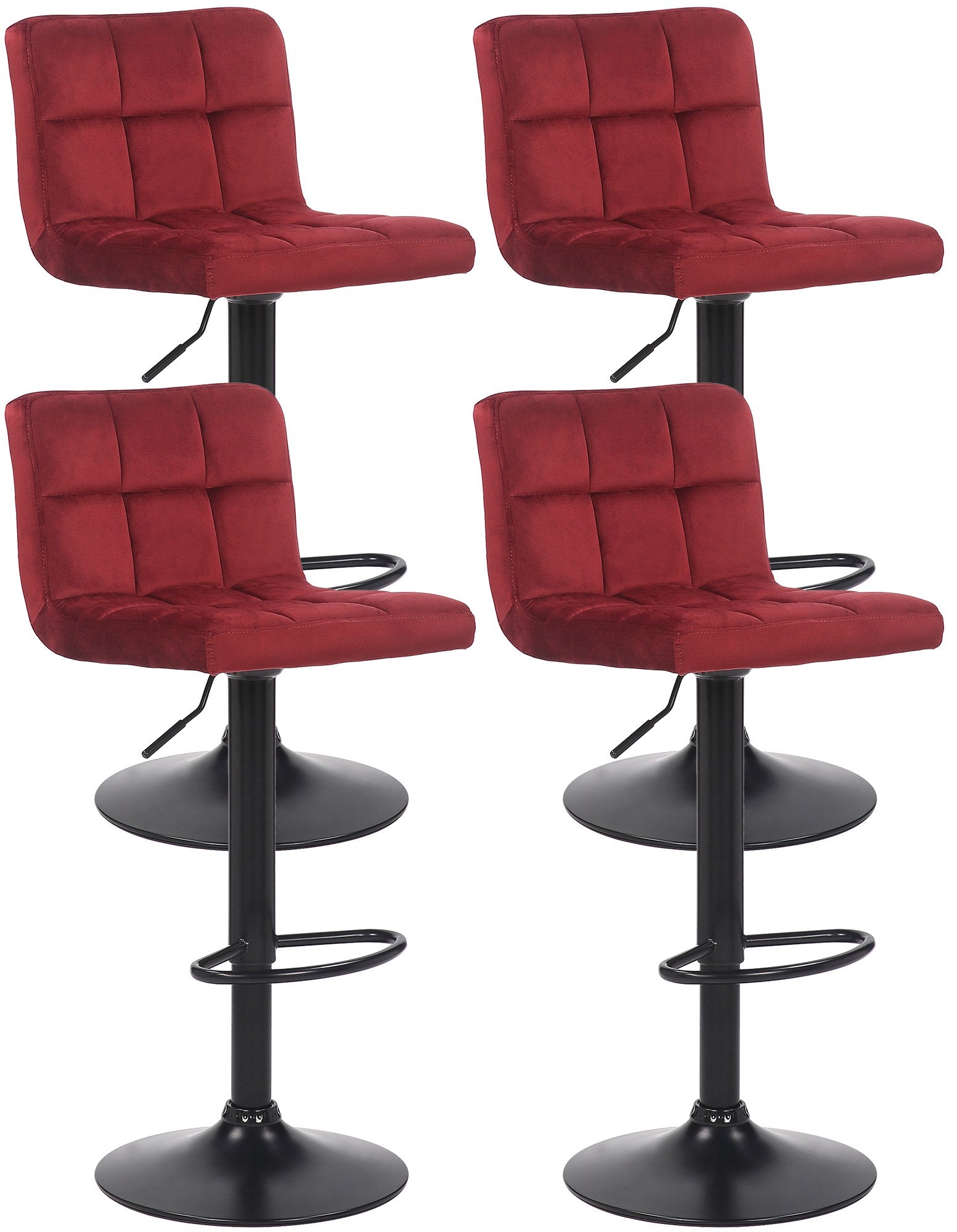 Set van 4 barkrukken Feni fluweel