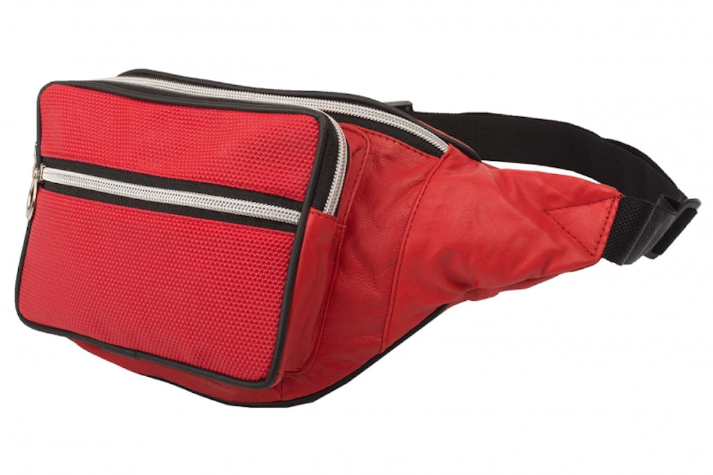 Bauchtasche Torino Echtleder Rot