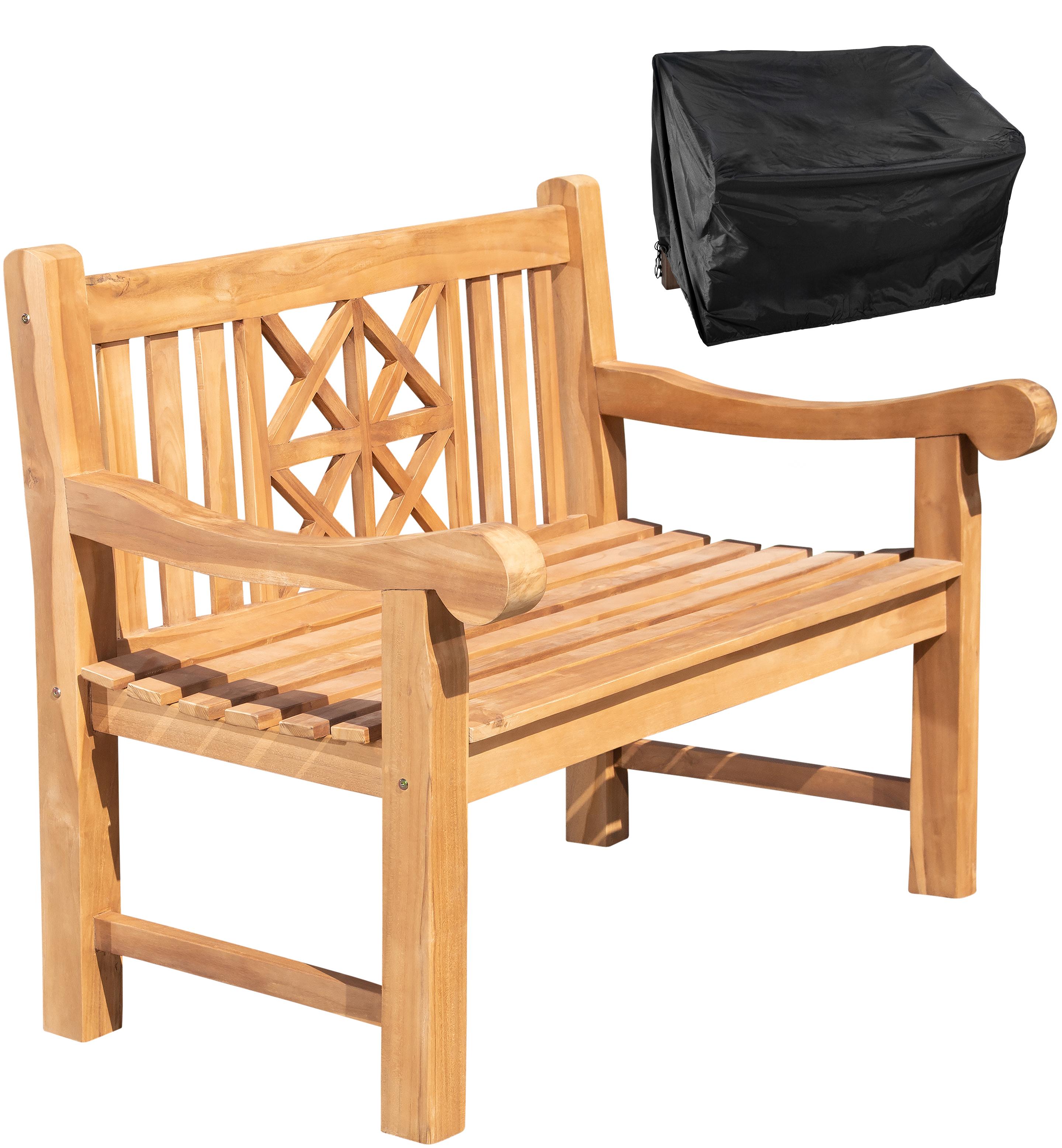 Teakhouten bank 120 cm met deksel