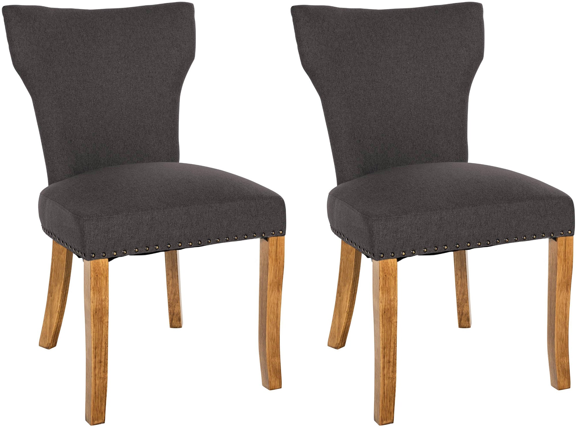 Set van 2 eetkamerstoelen in stof Zadar