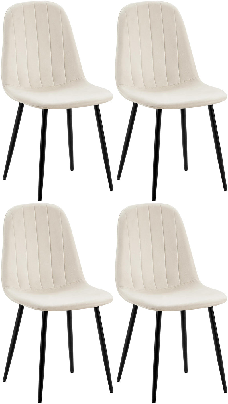 Set of 4 dining chairs Baxter velvet