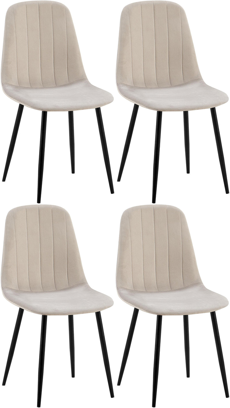 Set of 4 dining chairs Baxter velvet
