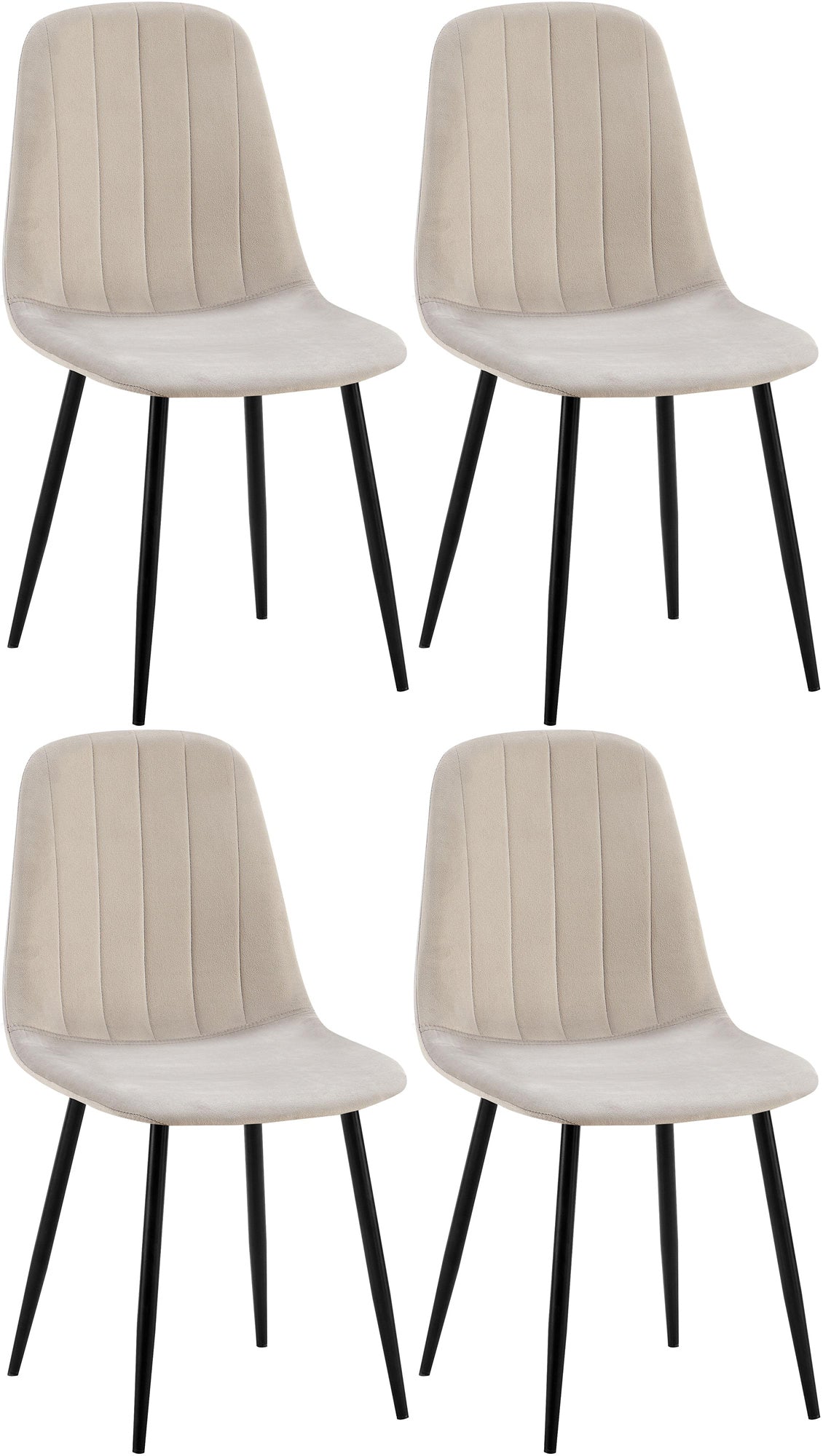 Set of 4 dining chairs Baxter velvet