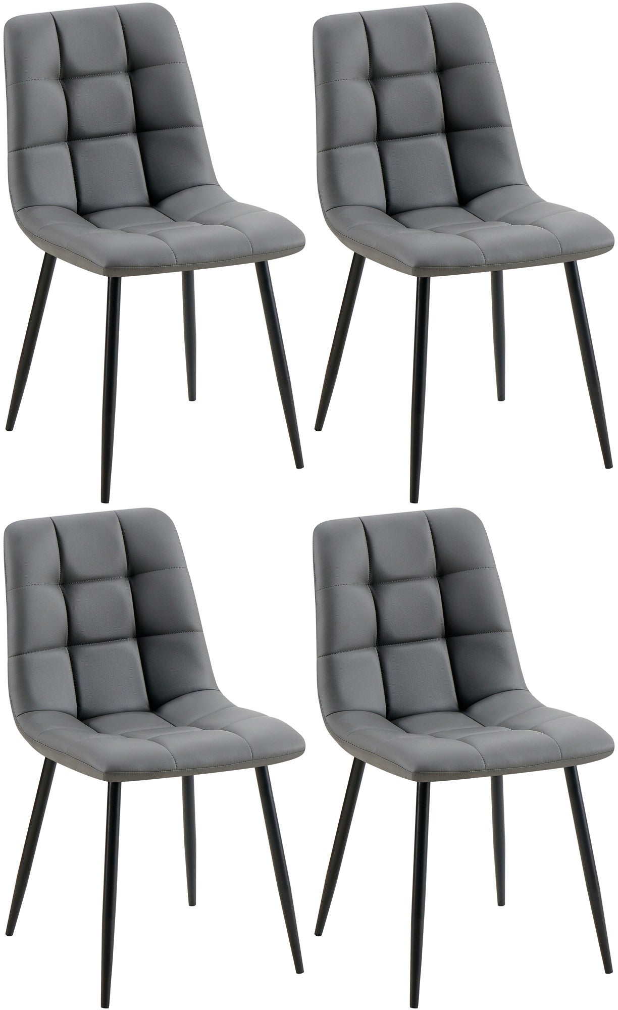 Set of 4 dining chairs Antibes faux leather