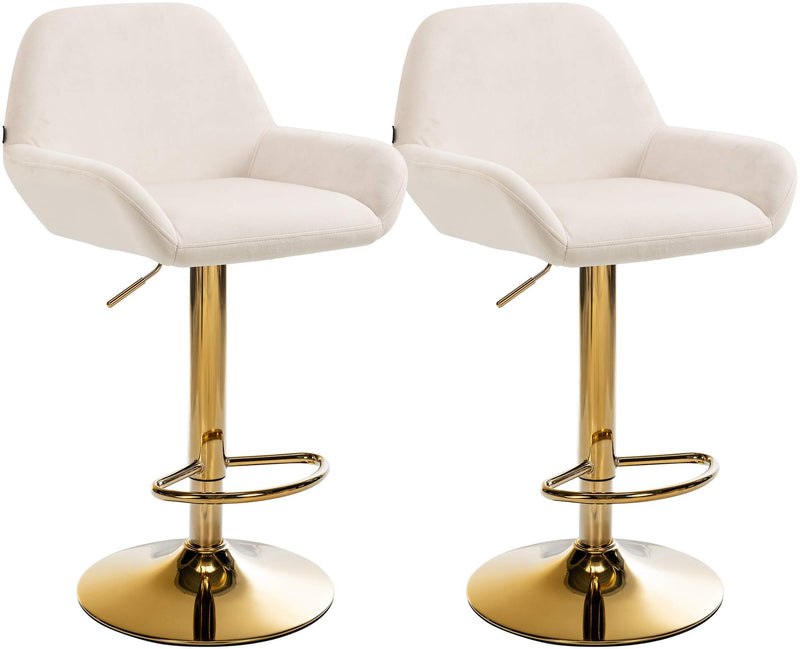 Set van 2 barkrukken Braga goud fluweel