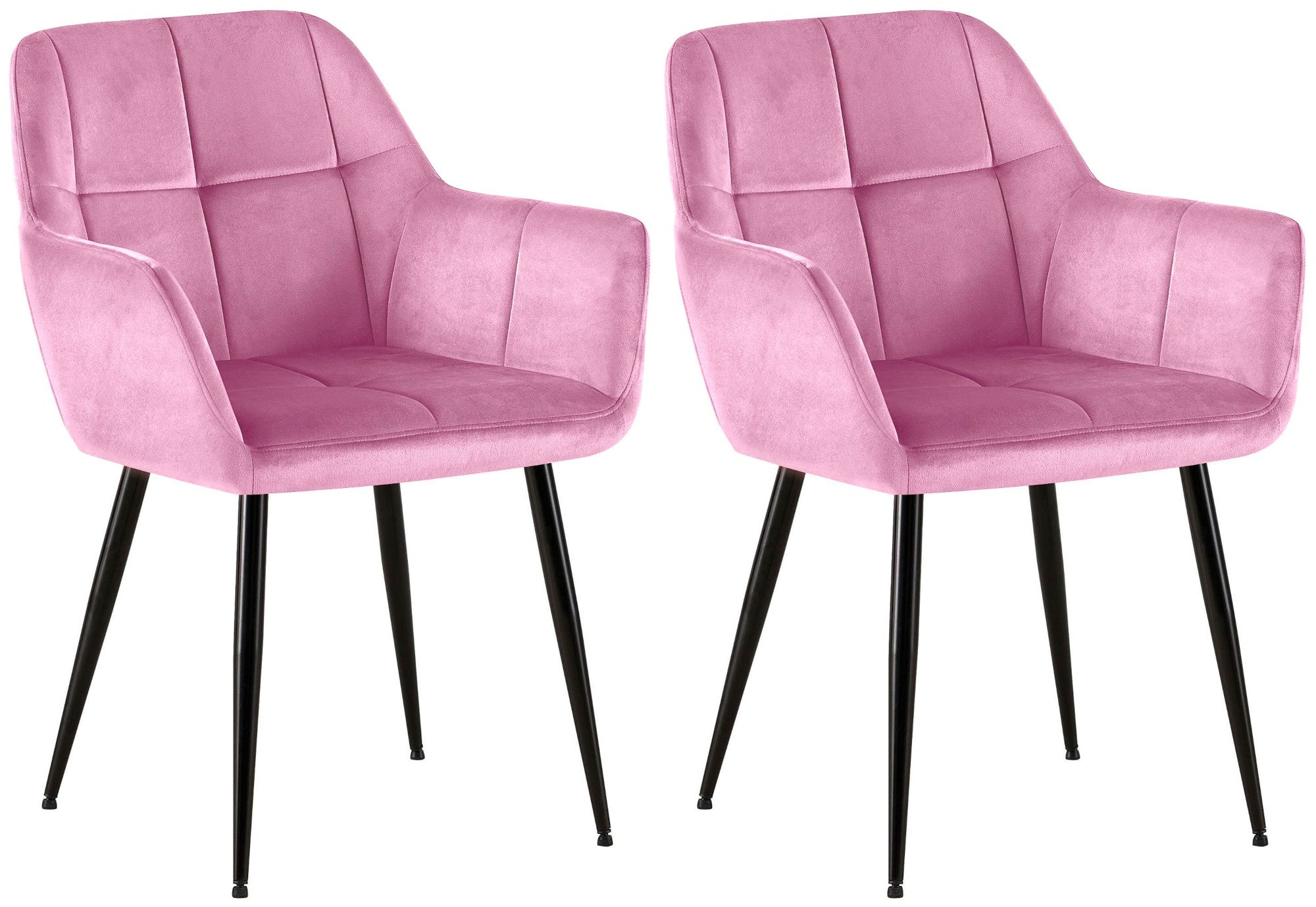 Set van 2 Emia fluwelen eetkamerstoelen