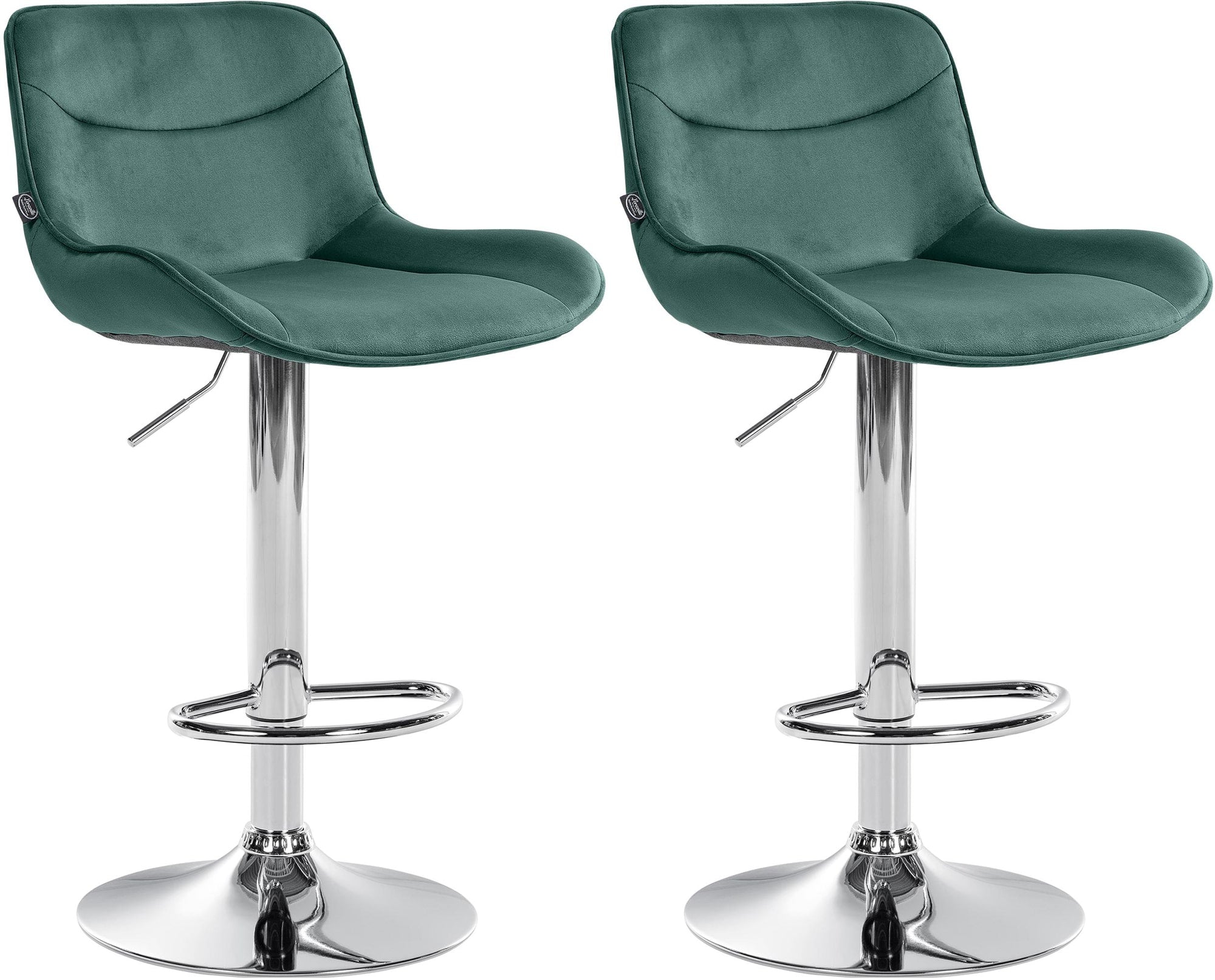 Set of 2 bar stools Vonore velvet