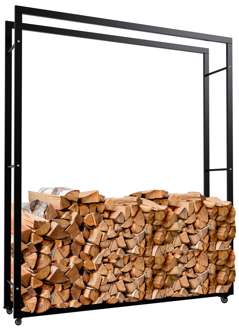 Keri firewood rack with wheels