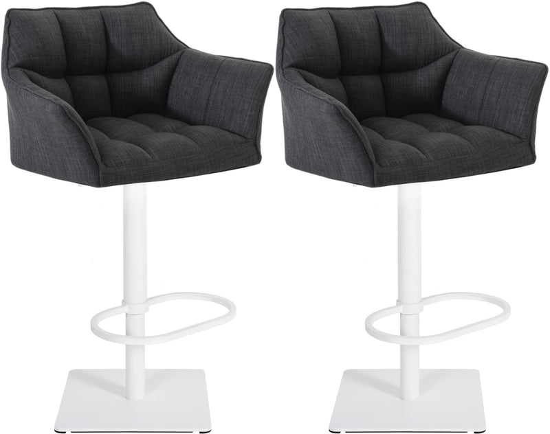 Set of 2 bar stools Damaso fabric