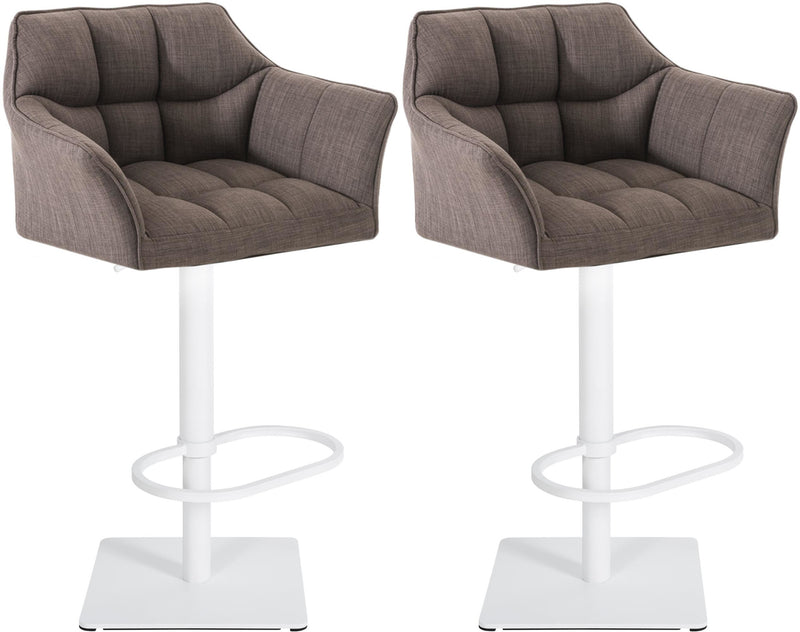 Set of 2 bar stools Damaso fabric