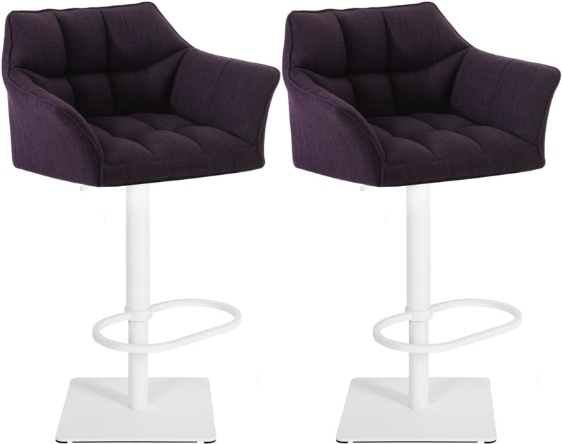Set of 2 bar stools Damaso fabric