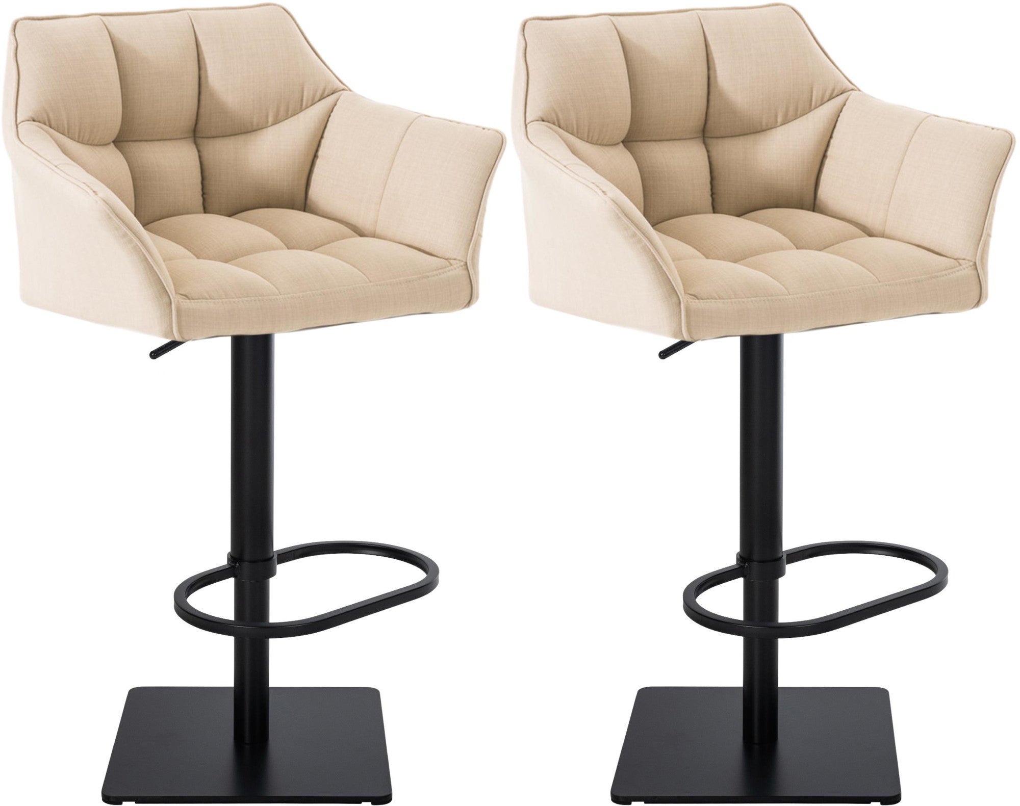 Set of 2 Damaso bar stools with fabric cover