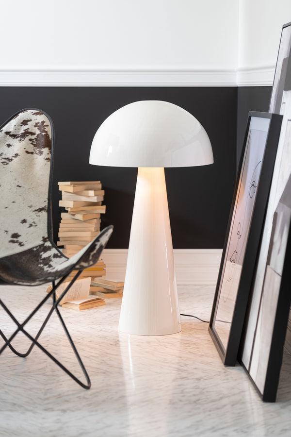 Designer Stehlampe White Mushroom XL in Pilzform - Edles Glänzendweiß