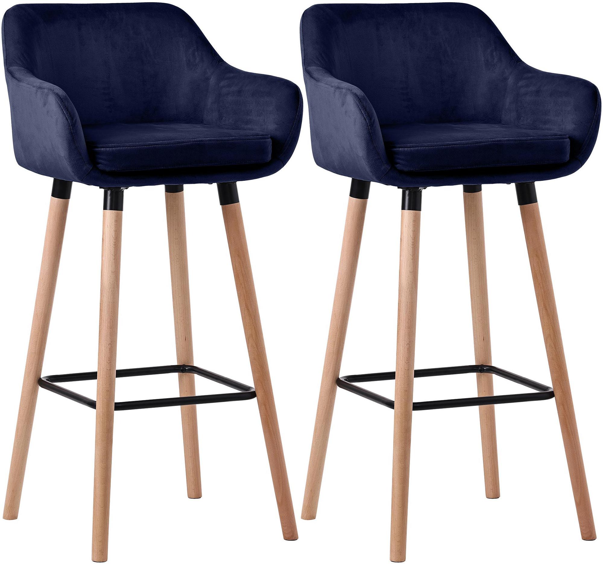 Set of 2 bar stools Grant velvet