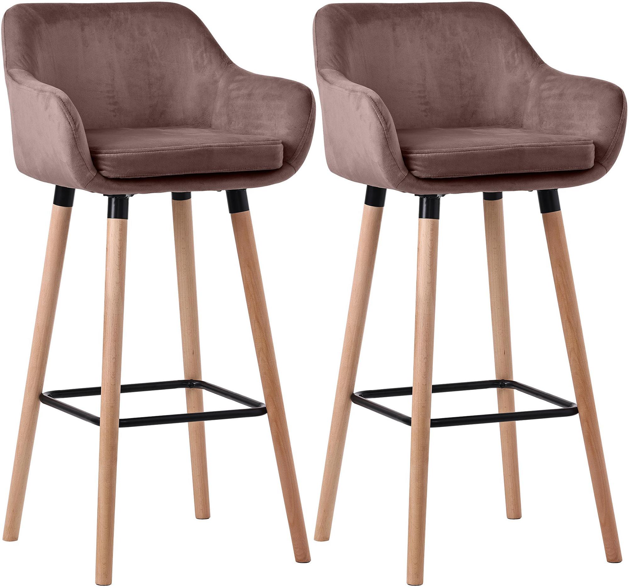 Set of 2 bar stools Grant velvet