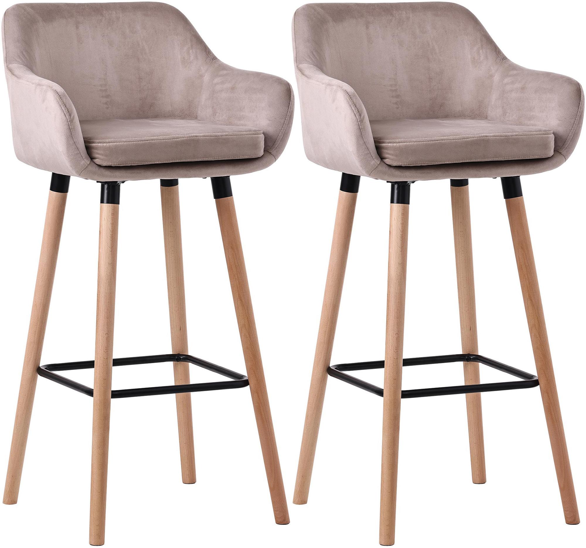 Set of 2 bar stools Grant velvet