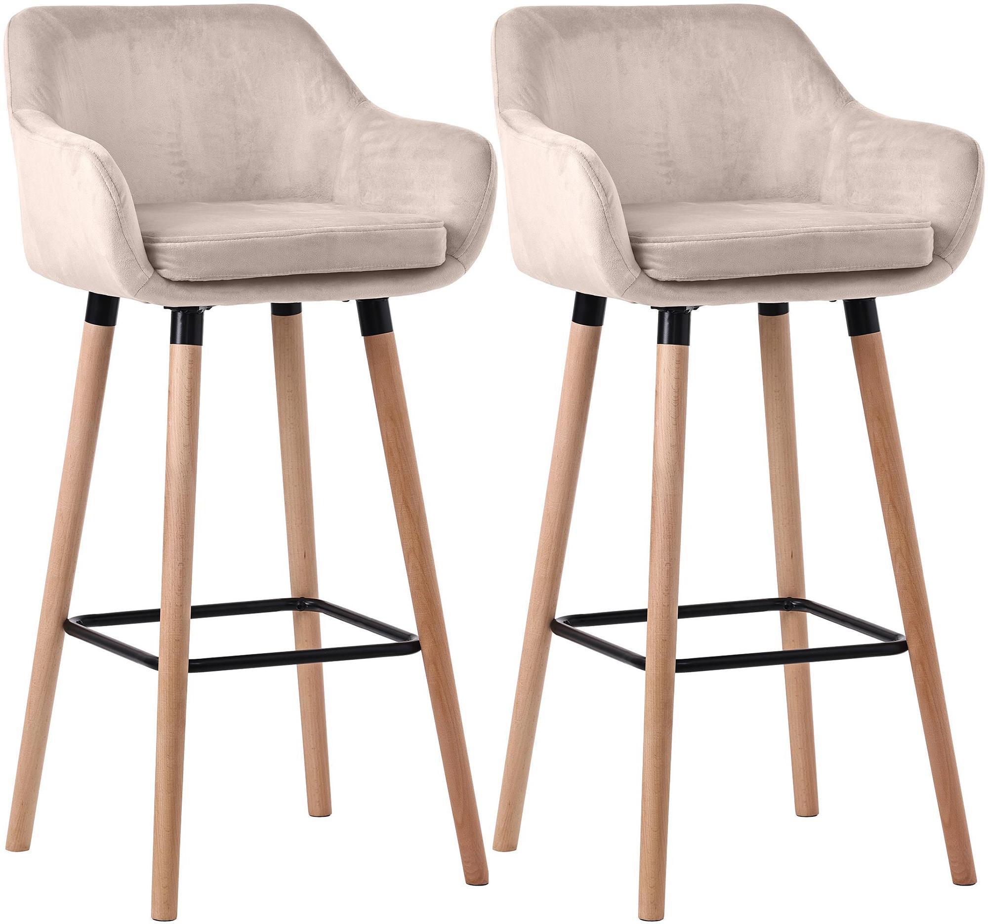 Set of 2 bar stools Grant velvet