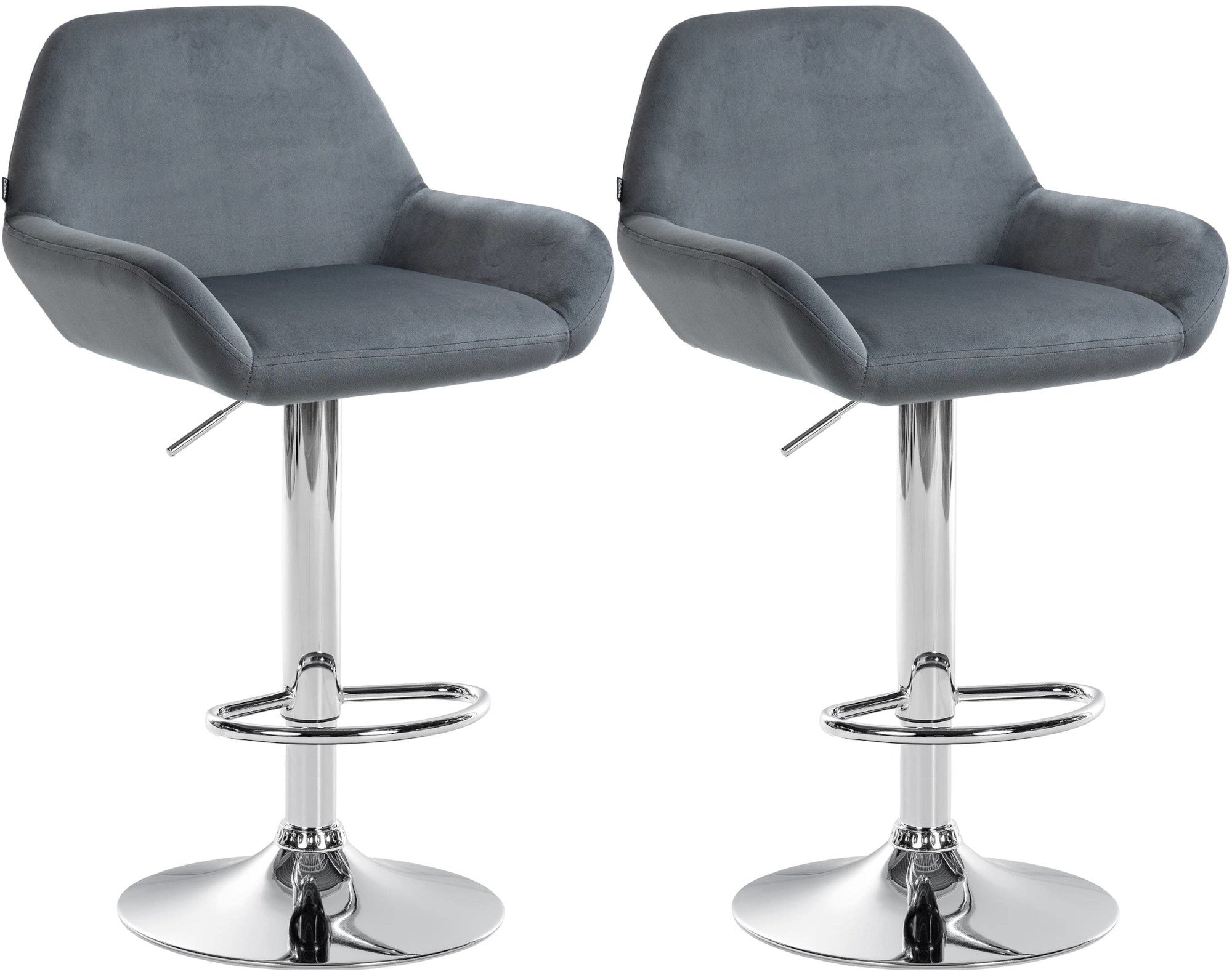 Set van 2 barkrukken Braga fluweel