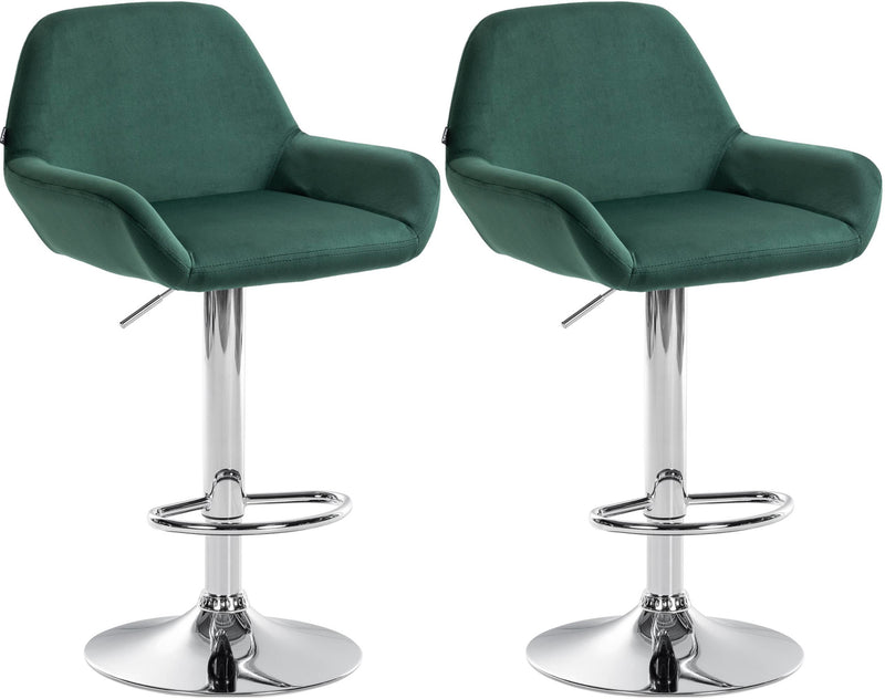 Set of 2 bar stools Braga velvet