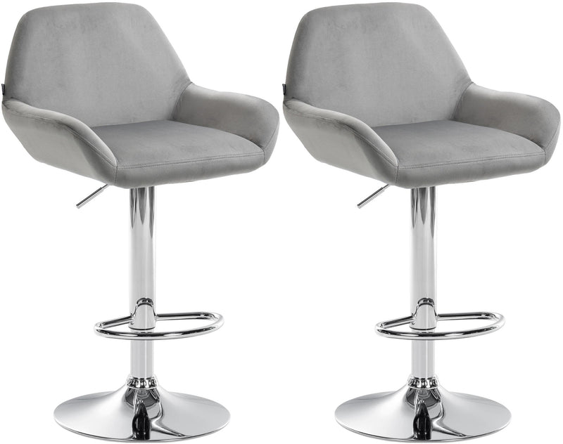 Set of 2 bar stools Braga velvet