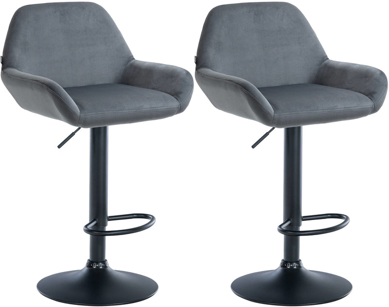 Set of 2 bar stools Braga velvet