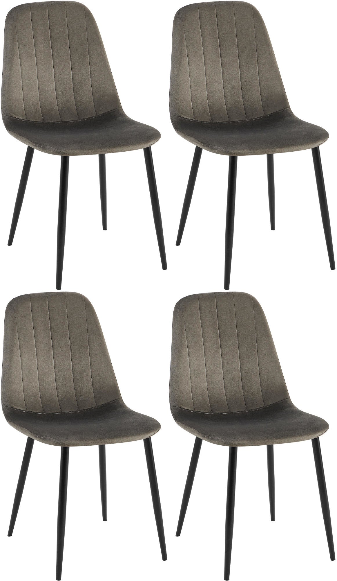 Set of 4 dining chairs Baxter velvet