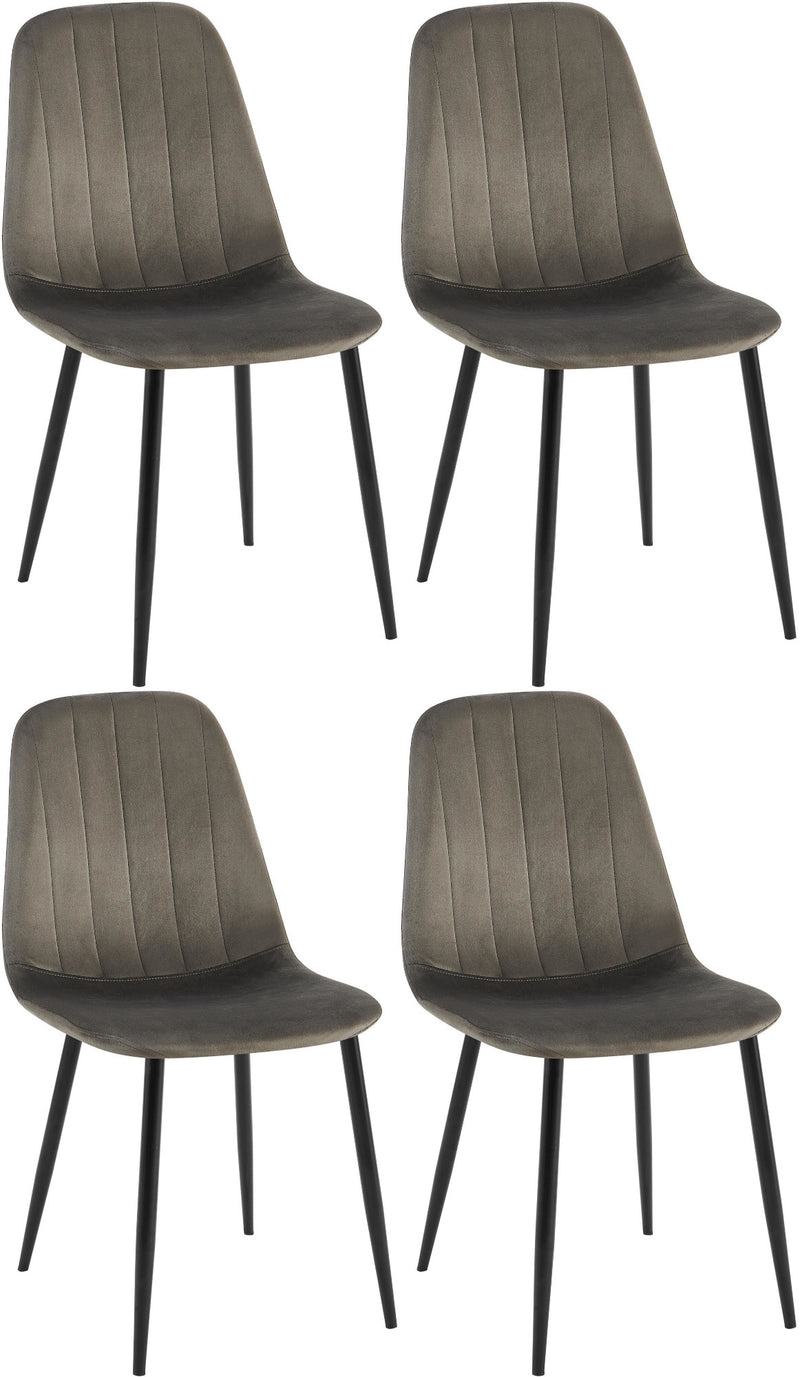 Set of 4 dining chairs Baxter velvet