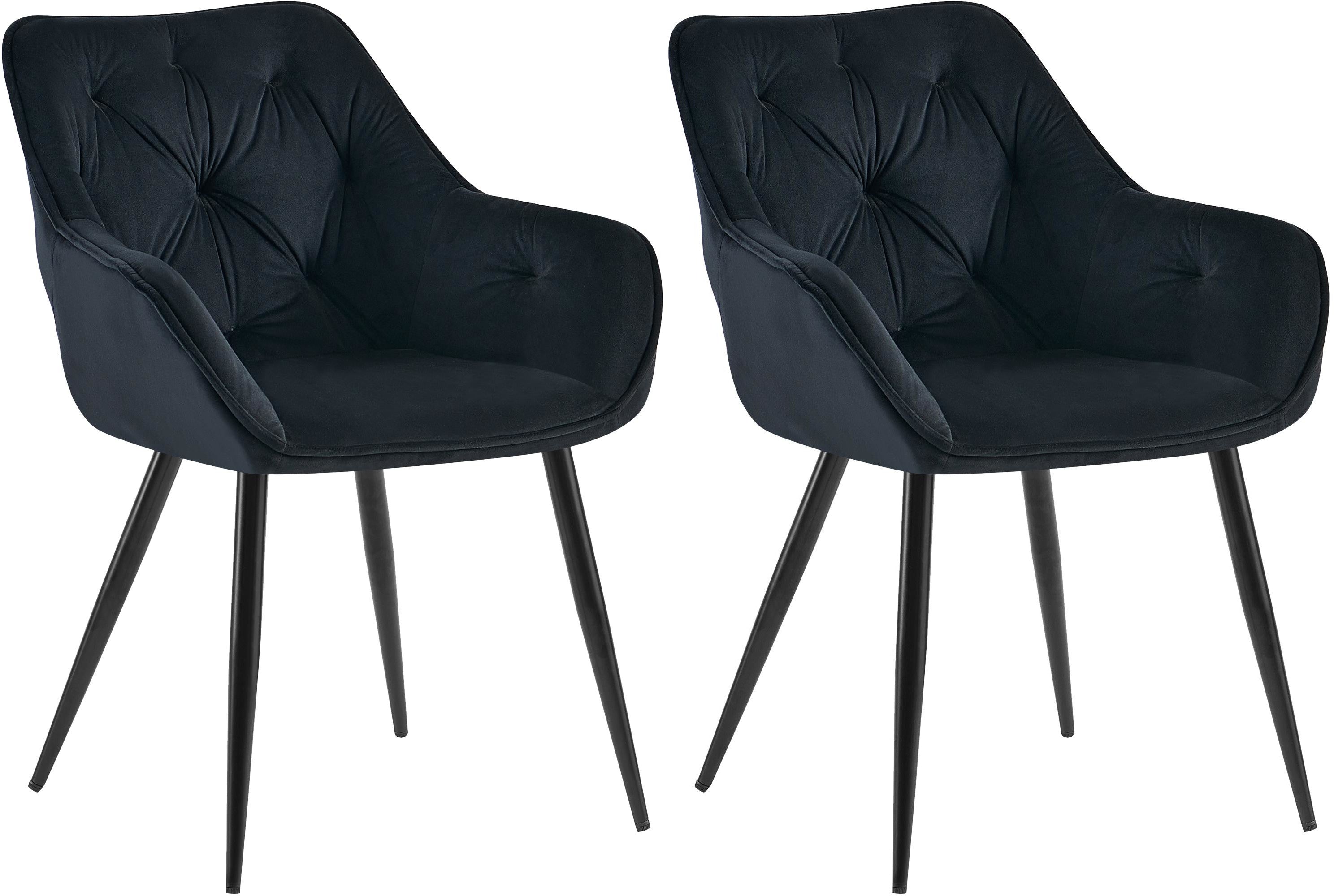 Set van 2 eetkamerstoelen Cassis fluwelen hoes