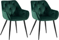 Set of 2 dining chairs Cassis velvet cover