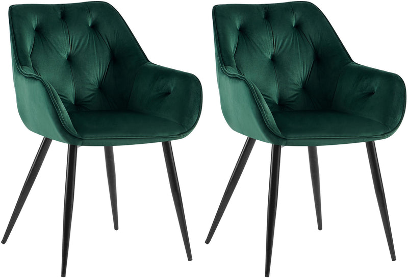 Set of 2 dining chairs Cassis velvet cover