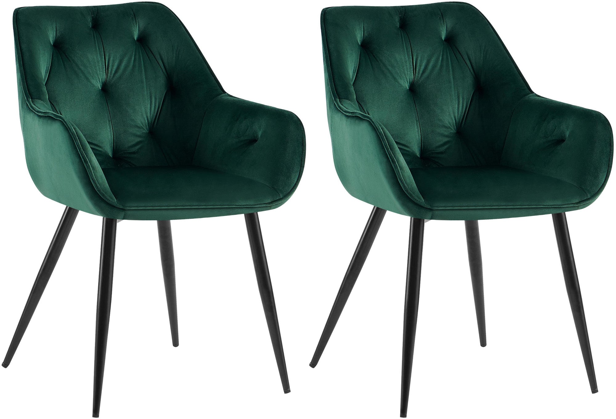 Set of 2 dining chairs Cassis velvet cover