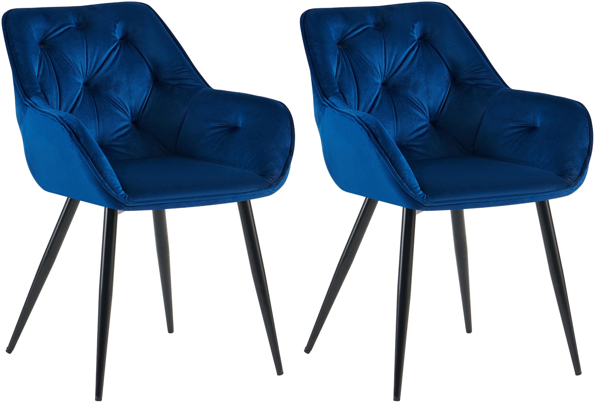Set of 2 dining chairs Cassis velvet cover