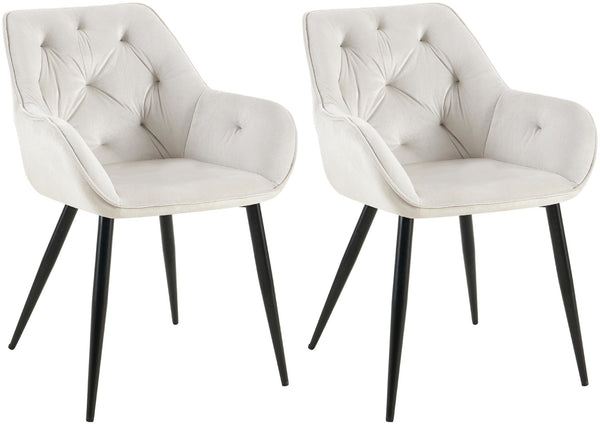 Set of 2 dining chairs Cassis velvet cover