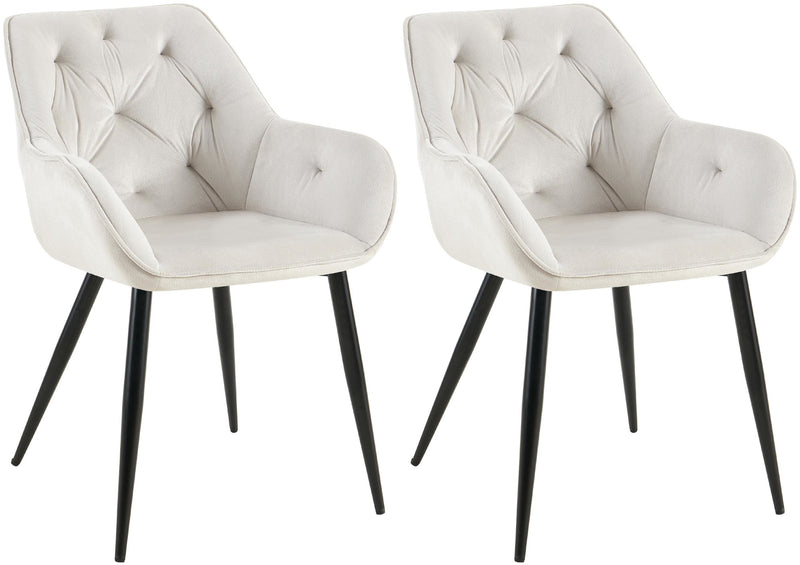 Set of 2 dining chairs Cassis velvet cover