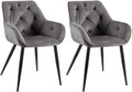 Set of 2 dining chairs Cassis velvet cover