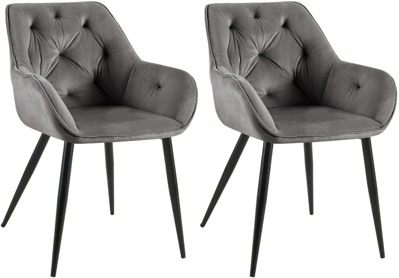 Set of 2 dining chairs Cassis velvet cover