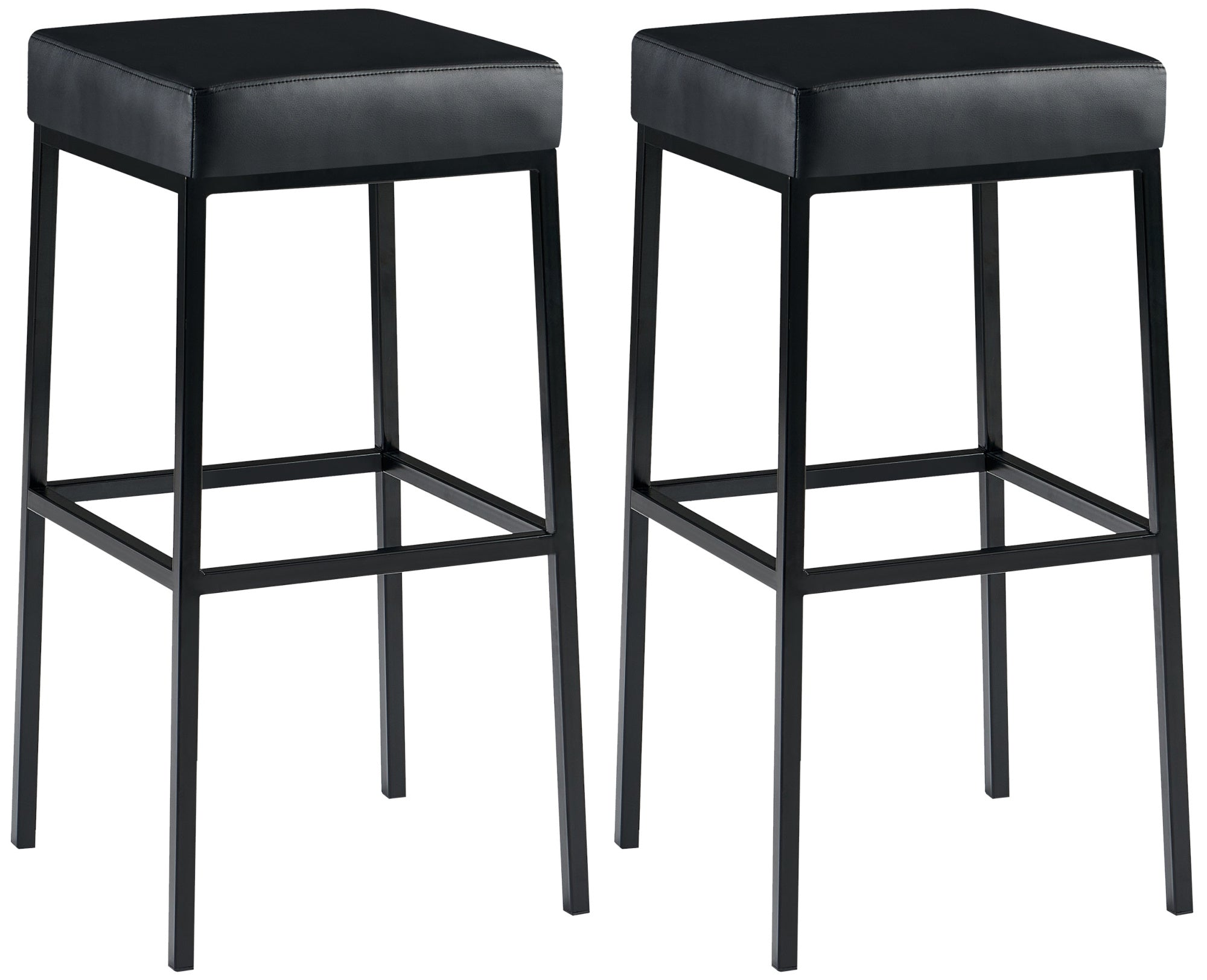 Set of 2 bar stools Montreal faux leather cover