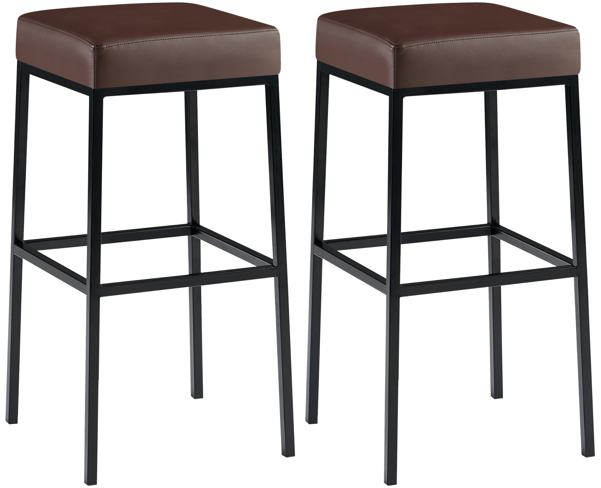 Set of 2 bar stools Montreal faux leather cover