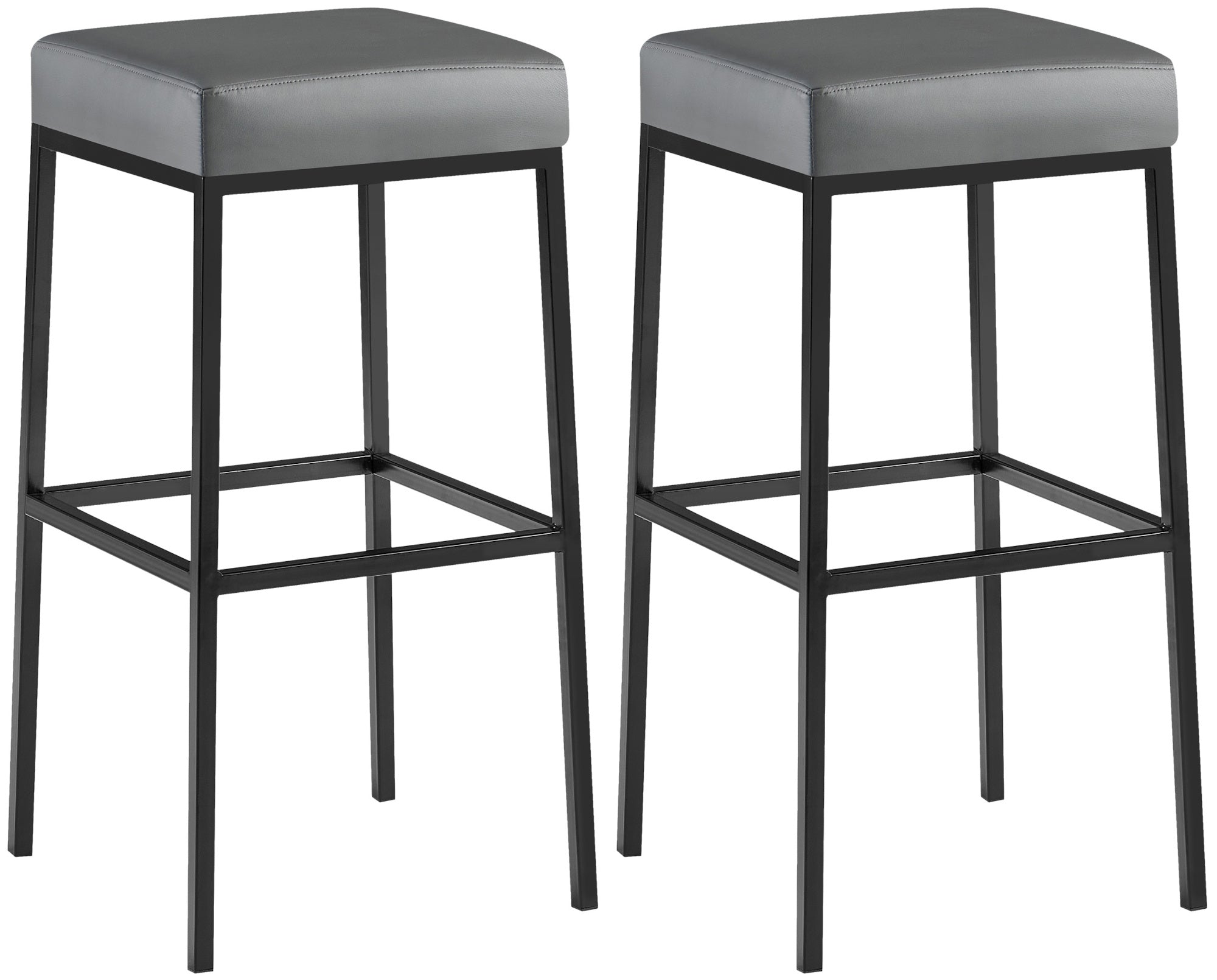 Set of 2 bar stools Montreal faux leather cover