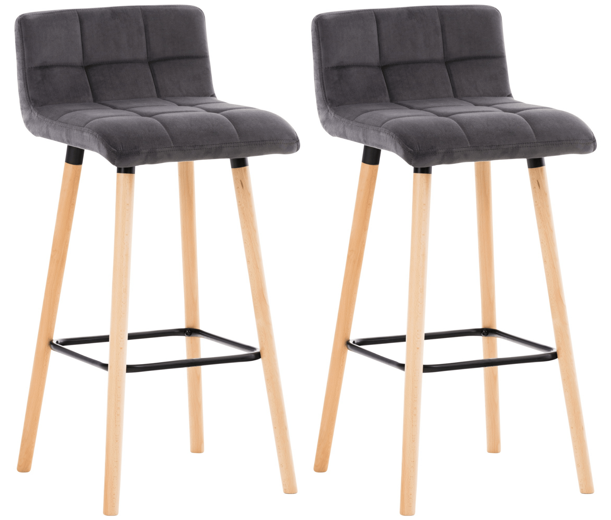 Set van 2 barkrukken Lincoln fluweel