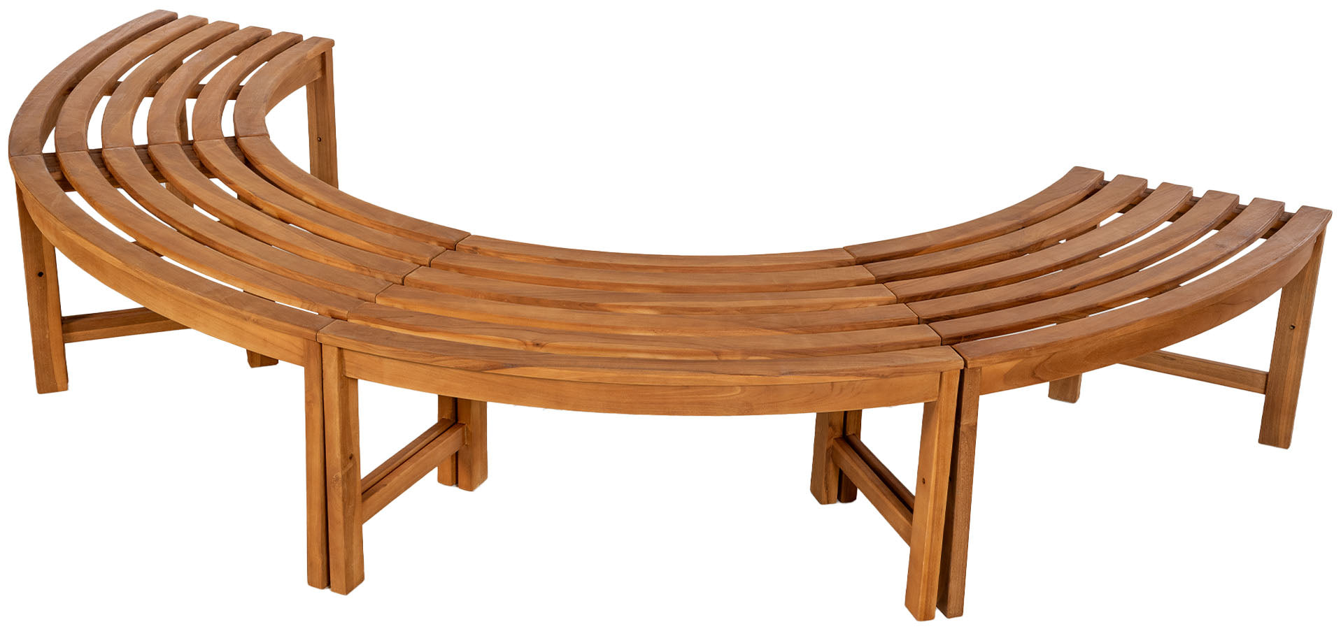 Baumbank Male halbrund ohne Rückenlehne 250 cm
