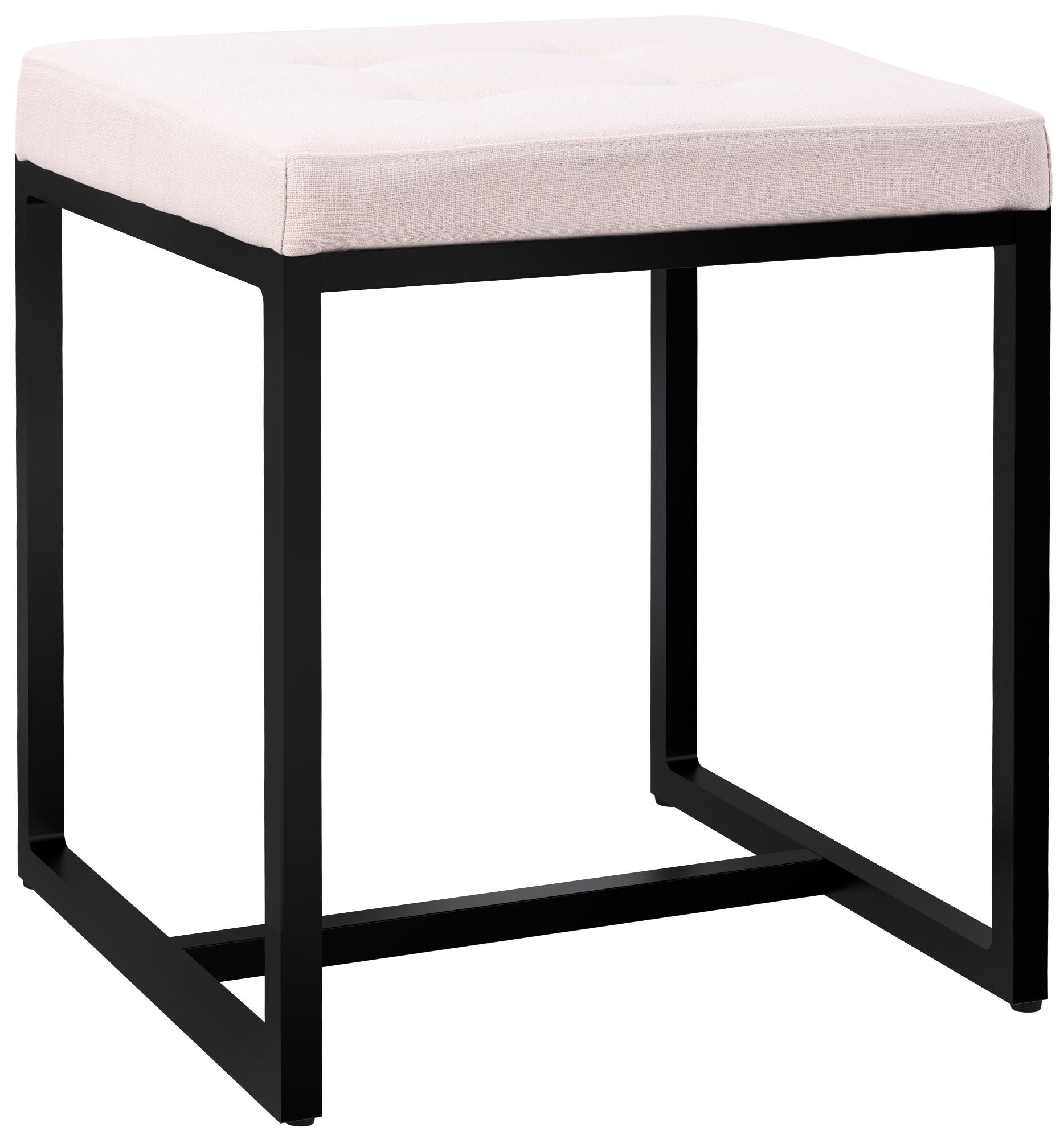 Sitzhocker Barci mit schwarzem Gestell